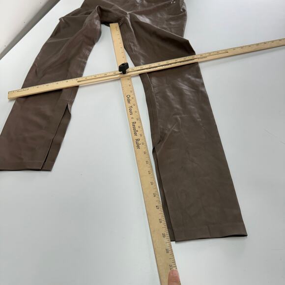 Blank NYC Pants Womens 27 Brown Faux Leather Leggings Love Much Vented - Picture 12 of 12